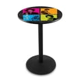 thumbnail image 1 of L214 Jimi Hendrix 36'' Tall - 36'' Top Pub Table with Black Wrinkle Finish, 1 of 1