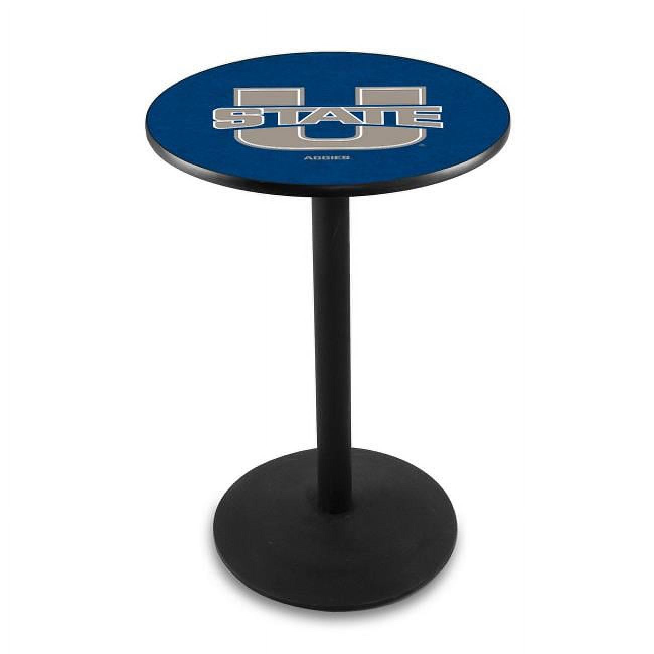 L214 Utah State University 42'' Tall - 30'' Top Pub Table with Black Wrinkle Finish - image 1 of 2