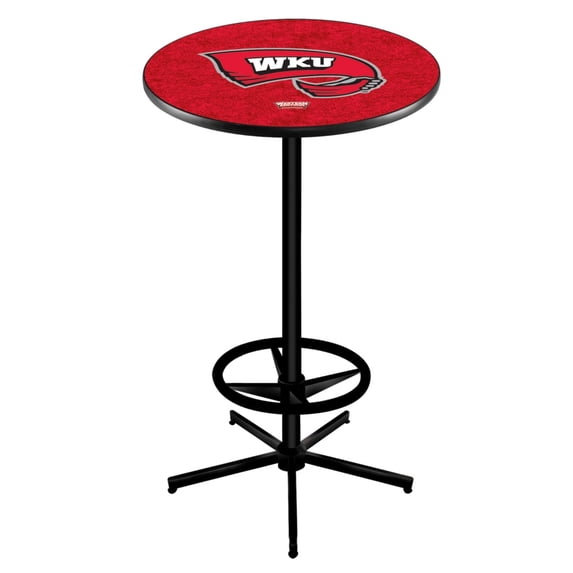 L216 Western Kentucky University 42'' Tall - 30'' Top Pub Table with Black Wrinkle Finish