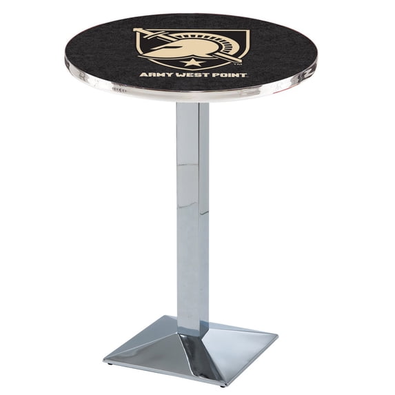 Army Black Knights 36" Square Base Chrome Pub Table