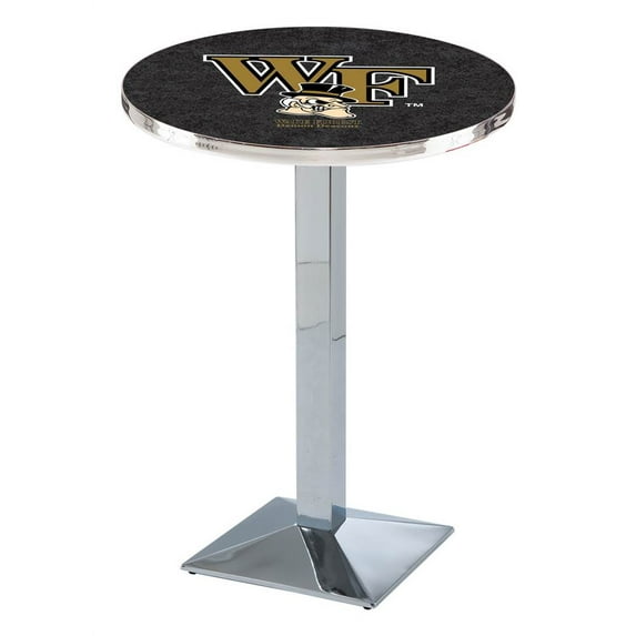 Wake Forest Demon Deacons 36" Square Base Chrome Pub Table