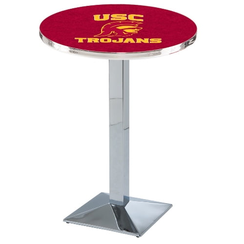 USC Trojans L217 42 Inch Chrome Pub Table