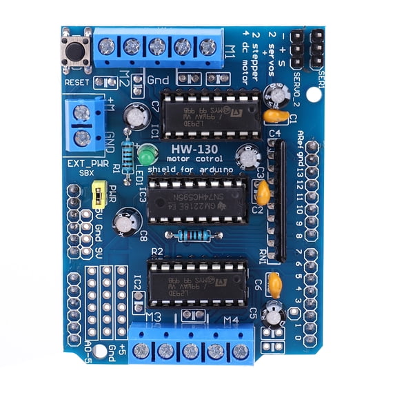 L293D DC Motor Drive Shield, 4CH 4.5-36V Stepper Motor Control Expansion Board with PWM Speed Regulation for Arduino DIY Robotics Projects
