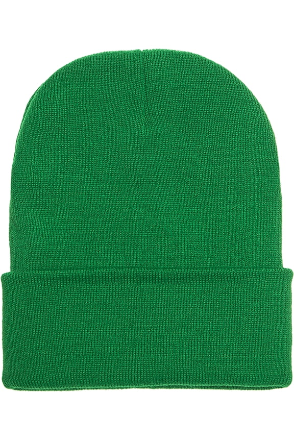Heavyweight Men Women - Unisex Cuffed Plain Skull Knit Beanie 1501 Kelly Green 1PACK