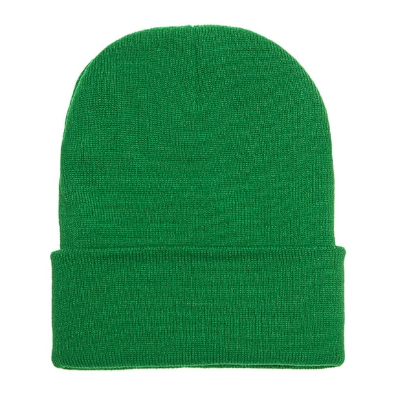L2K Heavyweight Men Women - Unisex Cuffed Plain Skull Knit Beanie 1501 Kelly Green 2PACK