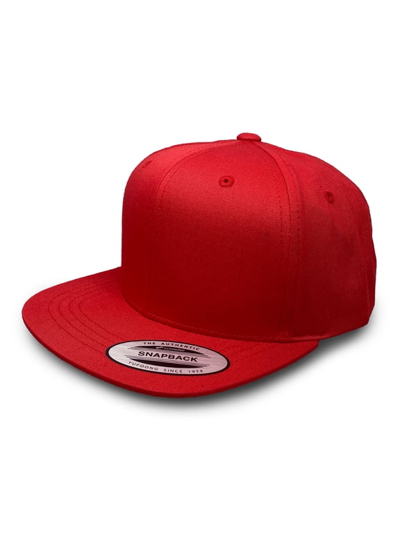 Men's Youth Pro Style Cotton Twill Snapback Hats ( Ages 6-14) 6308B Red 1PACK