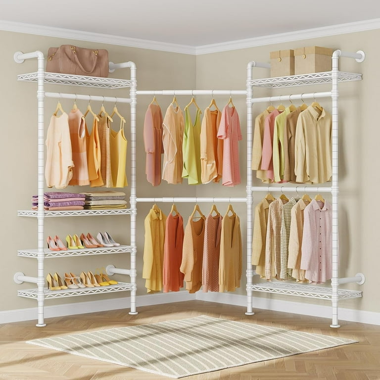 adjustable white storage wire closet organizer