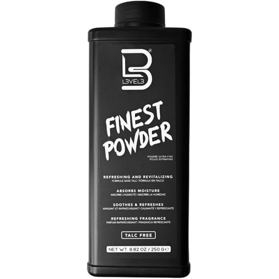 L3 Level 3 Finest Powder - Refreshing and Revitalizing, TALC Free (8.82 Oz) (250 Grams)