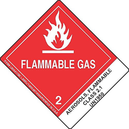 -L304P3006, Aerosols, Flammable Class 2.1 UN1950, Roll of 500 Labels$$Safety & Emergency