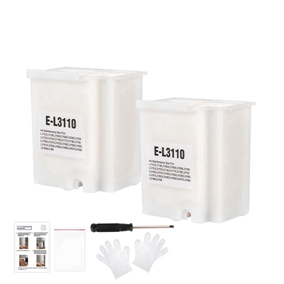 L3110 Waste Ink Pad Replacement Maintanence Box Compatible for Epson Ecotank ET-2800 ET-2803 ET-4800 ET-2400 ET-2720 ET-4700 ET-2711 L3110 L3250 L3150 Printers 2Pack