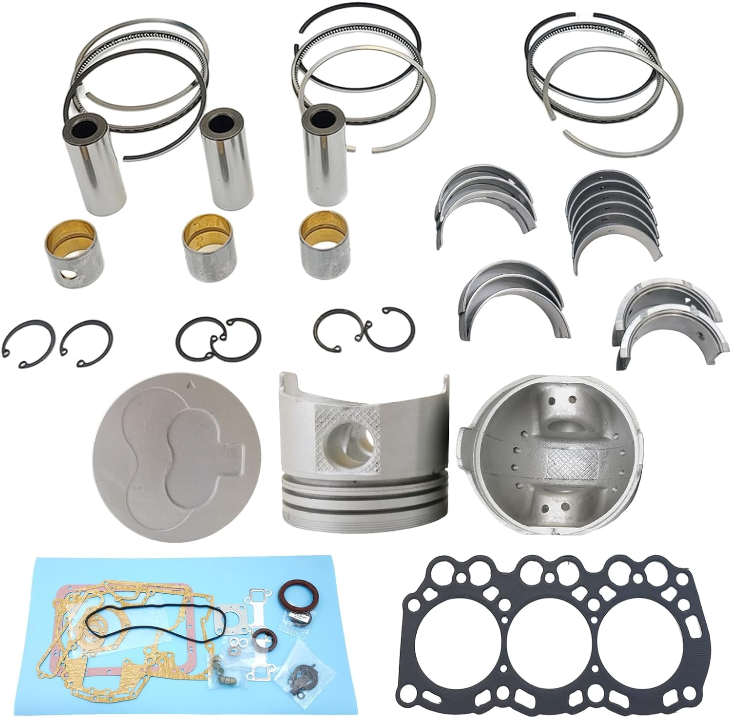 L3E Engine Overhaul Rebuild Kit (No cylinder liner and valve) For Mitsubishi L3E Engine MM20 MM20CR MM20SR MM20T MX15 Excavator For Hyundai Pin Diameter 1867 mm 30L17-00010 MM434560