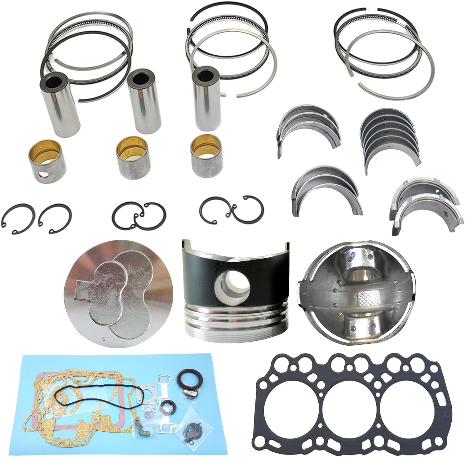 L3E Engine Overhaul Rebuild Kit (No cylinder liner and valve) For Mitsubishi L3E Engine MM20 MM20CR MM20SR MM20T MX15 Excavator For Hyundai Pin Diameter 2166mm 30L17-10013 30L1710013
