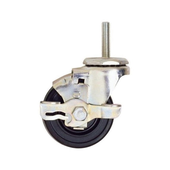 L3RBLB 3 in. Rubber Caster with Brake Black