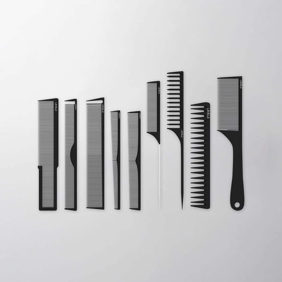 L3VEL3 Comb Set, Mens Hair Comb Set, Grooming Kit for Men, 9 pc