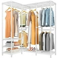 L40 Pro L Shape Garment Rack Corner for Hanging Clothes Heavy Duty
