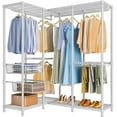 L40 Pro L Shape Garment Rack Corner for Hanging Clothes Heavy Duty