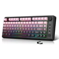 thumbnail image 1 of L400 75% Wireless Gaming Keyboard, Bluetooth & 2.4G Dual Mode, Quiet Mechanical Feel, RGB Backlit, Volume Knob, Long Battery Life, 24-Key Anti-Ghosting for PC/Mac (Black), 1 of 9