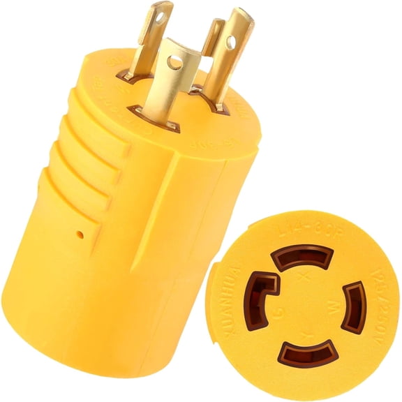 L5-30P to L14-30R Adapter, 30A 125V/250V generator adapter for Generator/RV, NEMA Locking Plug