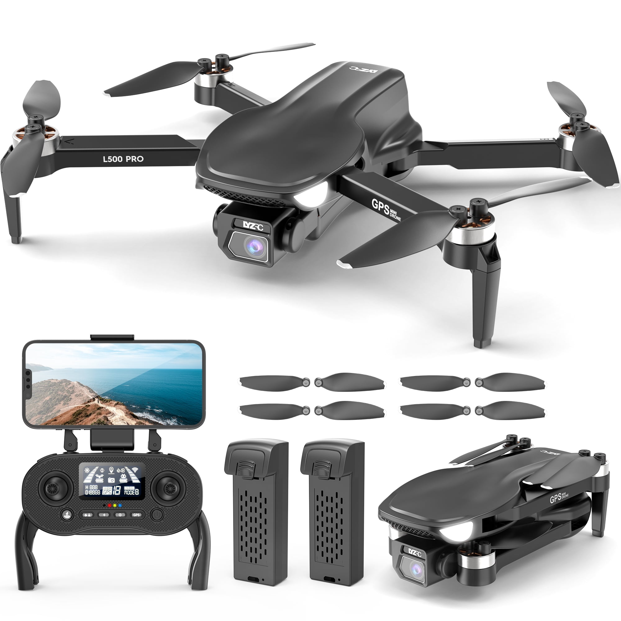 4K Drone with Three-Cameras, Foldable HD Fpv Drone Remote Control  Quadcopter Toys Gifts for Adult Beginners, With Phone Control, Battery,  Electronic