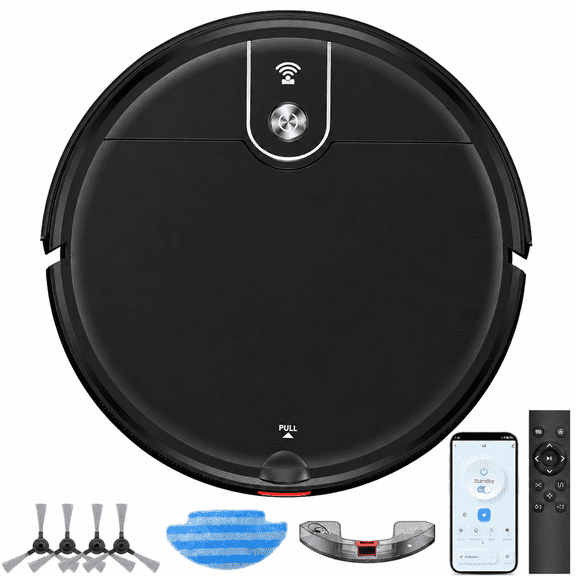 2-in-1 Robot Vacuum and Mop, 4000Pa Suction, 120 Min Runtime, App/WiFi/Alexa/Remote Control, Auto Recharge, HEPA Filter, for Hard Floors, Carpets and Pet Hair