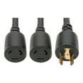 thumbnail image 1 of L6-20P to 2x L6-20R Y Splitter, Heavy Duty - 20A, 250V, 10 AWG, 1 ft., Black, 1 of 4