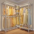 L6 Heavy Duty Clothes Rack L Shape Clothing Rack 5Tier Wire Garment
