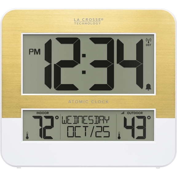 L73859 Two-Tone Atomic Digital Clock with Temperature