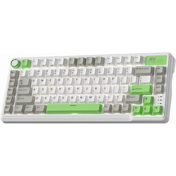 L75 Gasket Mount Mechanical Keyboard w/Knob/Macro & Touchable Nameplate, Tri-Mode 75% TKL Keyboard BT/2.4G/-C, Hot Swappable, Software, Massive 8000mAh