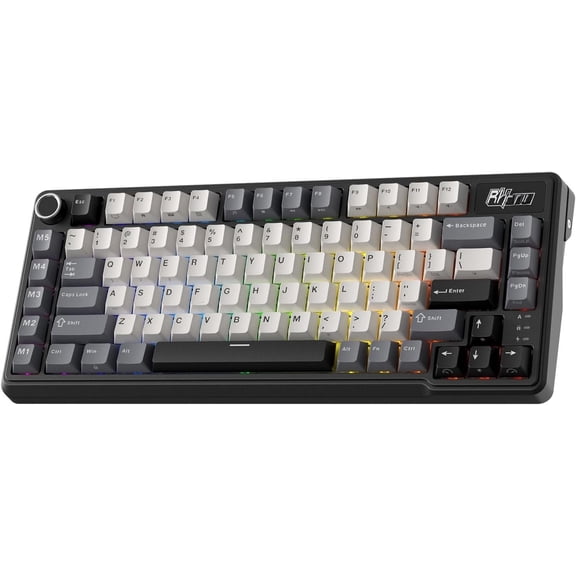 L75 Gasket Mount Mechanical Keyboard w/Knob/Macro  & Touchable Nameplate, Tri-Mode 75% TKL  Keyboard BT/2.4G/USB-C, Hot Swappable, Pro Software, Massive 8000mAh