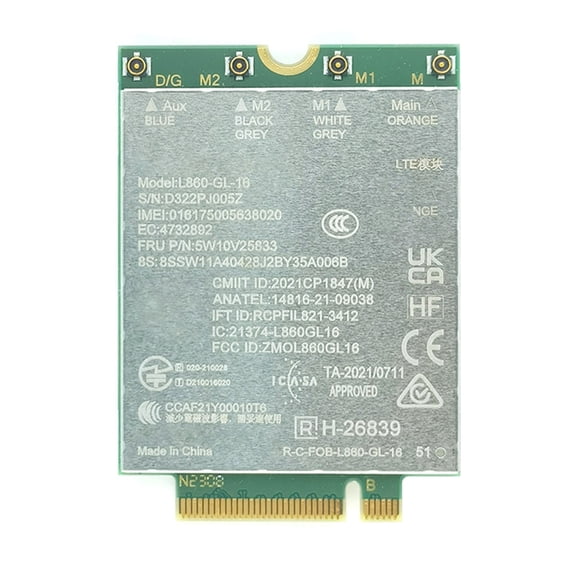 L860-GL-16 4G LTE Module Fast Speed For PC Integration Offering Gigabit Download Speeds for L13 P14S P16 T14 T16