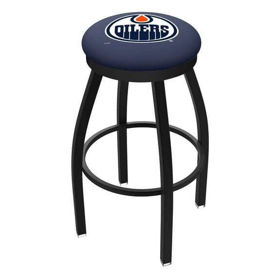 Holland Bar Stool L8B2B36EdmOil 36 in. Edmonton Bar Stool with Oilers Logo Swivel Seat