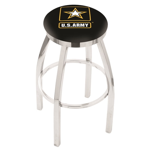L8C2C U.S. Army 36" Swivel Bar Stool with Chrome Finish