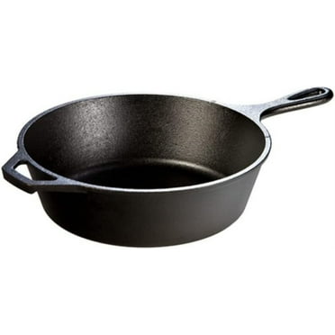 L8DSK3PLT Cast Iron Deep Skillet, 3 Quart, Black