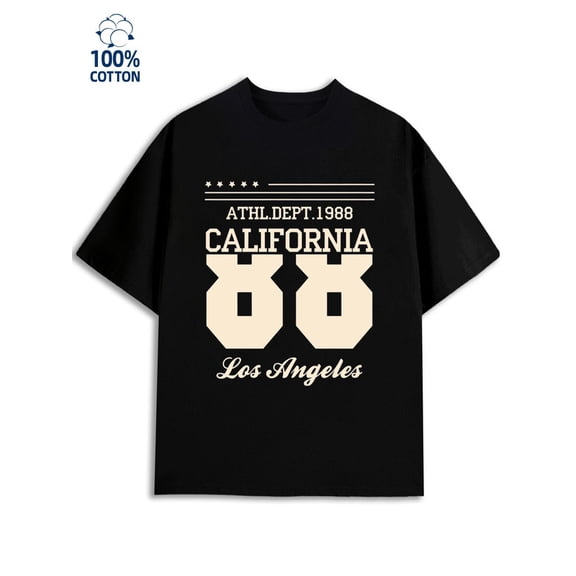 LA 1988 T-Shirt men Los Angeles 180G 100% Cotton black graphics usa Original Unisex Shirt Crewneck tshirts Basic Unisex Shirt Short Sleeve tshirts Vintage Unisex Shirt Cotton tshirts