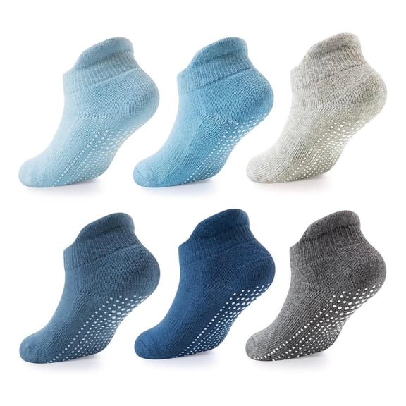 LA ACTIVE 0-3 Months Non Slip Grip Ankle Boys Socks with Non Skid for Babies