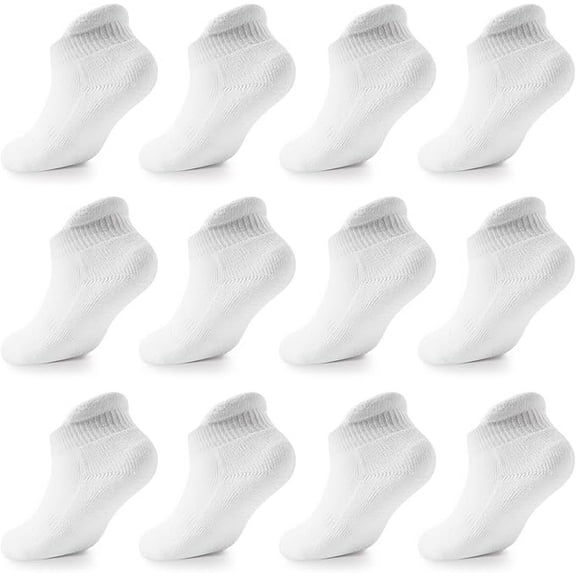 LA ACTIVE Non Slip Grip Ankle Boys and Girls Socks with Non Skid for Babies Toddlers and Kid Size 3-6 Months ( 12 Pack )