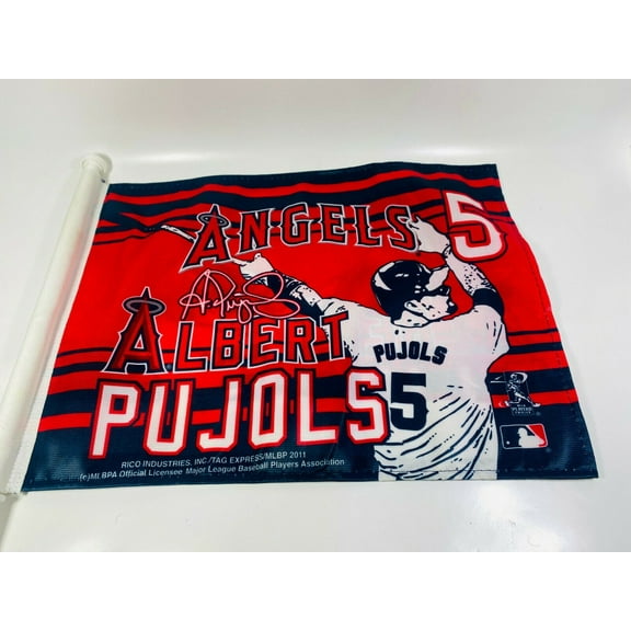 LA Anaheim Angels Car Flag 2011 Albert Pujols 5 MLB Los Angeles California
