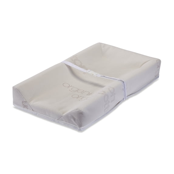 LA Baby 3-Sided 32" Diaper Changing Pad with 100% Organic Cotton Top Layer on Waterproof Cover, Ecru
