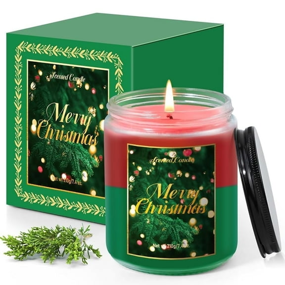 LA BELLEFÉE Christmas Scented Candle, Apple Cinnamon & Cedar, Holiday Home Decor Gift