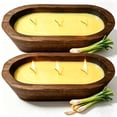 thumbnail image 1 of LA BELLEFÉE Citronella Candles, Wood Bowl 2 Pack 35oz Large Lemongrass Soy Wax Candles, Summer Indoor & Outdoor for Home, Yard, Patio, 1 of 7