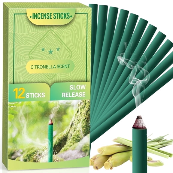 LA BELLEFÉE Citronella Incense Sticks with Natural Ingredients Citronella LemongrassOil for Outdoor, 12 Sticks