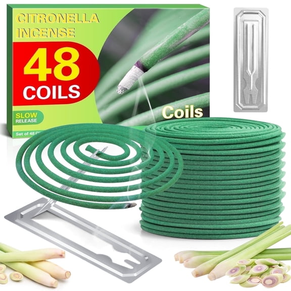 LA BELLEFÉE Citronella Incense coils, Made from Natural Plants, Suitable for Outdoors, Indoors, by The Pool, in The Yard, 48 coils
