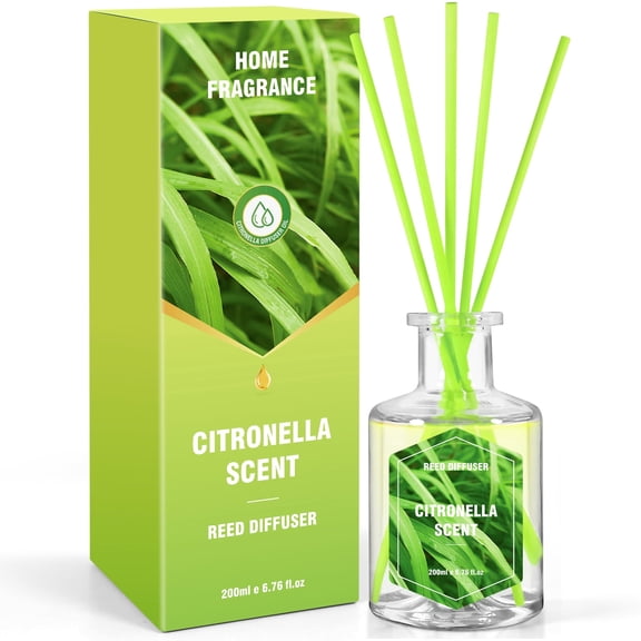 LA BELLEFÉE Citronella Reed Diffuser 200ml, Lemongrass Scent Home fragrance for Summer Season, Bedroom, Bathroom, Living Room