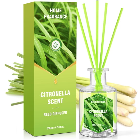 LA BELLEFÉE Citronella Reed Diffuser 200ml, Lemongrass Scent Home fragrance for Summer Season, Bedroom, Bathroom, Living Room