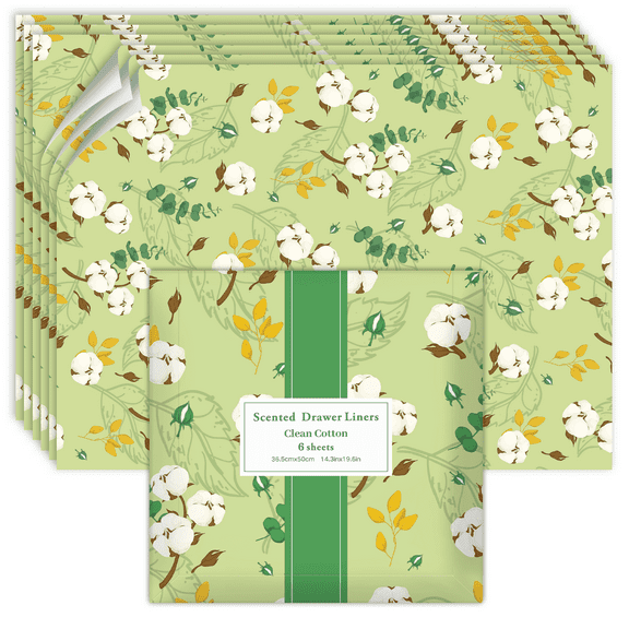 LA BELLEFÉE Foldable Drawer Scented Paper - Cotton Scent 6-Sheet Pack | Fresh Clean Fragrance for Wardrobes, Study Rooms, and Bedrooms Clothing Scented Liner
