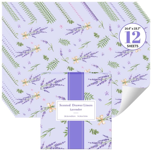 LA BELLEFÉE Foldable Drawer Scented Paper - Lavender Scent 12-Sheet Pack | Long-Lasting Clothing Fragrance Sheets | Wardrobe Drawer Liner | Calming & Soothing