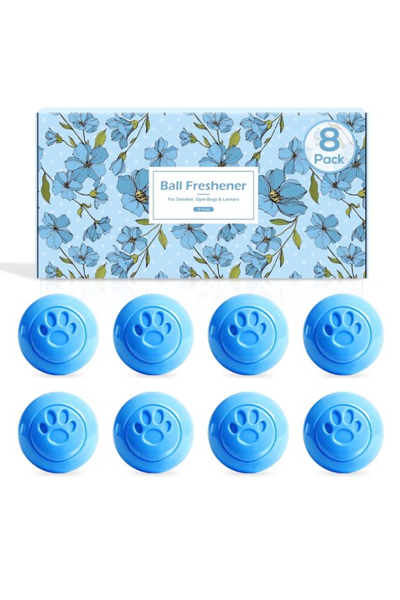 LA BELLEFÉE Sneaker Deodorizing Balls, 8-Pack Fresh Linen Scented Deodorizer for Shoes, Wardrobes, Drawers, Vehicles, and Storage Spaces Long-Lasting Freshness, 8-Pack
