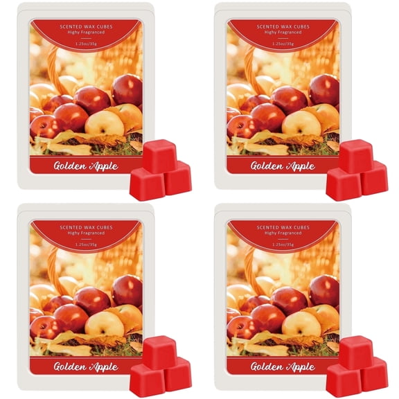LA BELLEFE Golden Apple Scented Soy Wax Melts - 4 Pack | 5 oz Natural Wax Cubes for Warmers | Home Fragrance