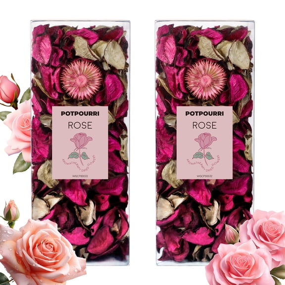 LA BELLEFEE Rose Potpourri Bag, 2 Packs of Dried Flowers Sachet, Long-Lasting Fragrance for Home, Closet & Drawer