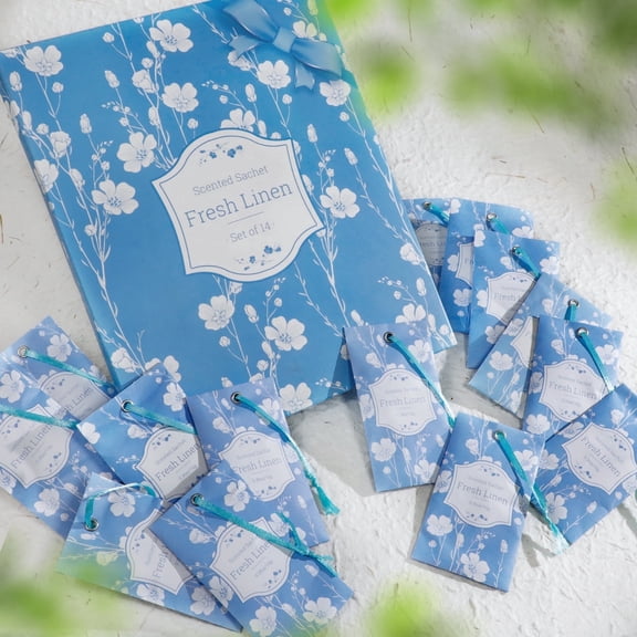 LA BELLEFÉE New Linen Scented Sachets 14-Pack | Natural Fresh Fabric Fragrance Wardrobe & Drawer Clothing Scented Sachets Long-Lasting Fragrance